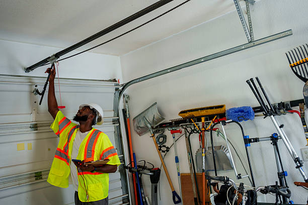 Professional Garage Door Panel Replacement technician working in Burlington County County, NJ